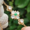 7 Cabochons with 1 Green and 6 Icy Translucent High Quality 18k Gold Flower designed bracelet ⚗- #Y.P.Q - Meragi Park Jadeite Testing Ground - 40 Meragi Rd, Singapore 487917 ⚗ with SSS Reflection Passed Test 8