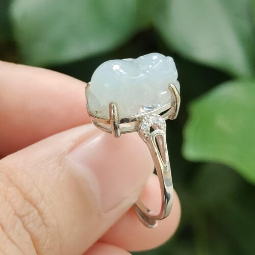 Natural Jadeite & S925 Silver Adjustable Ring - location Jalan Meragi Park Simei Playground - Y.P.Q Certified Testing Approved 11