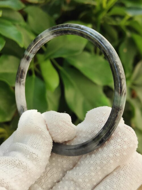 59mm Black Jadeite Bangle - image 2