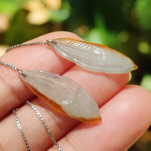 Metal Energy Feather Earrings - Location: Jalan Meragi Park Simei Estate - Y.P.Q certified quality testing - approved 9