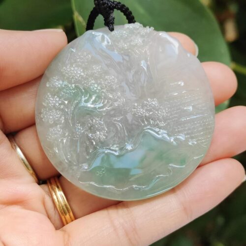 Elemental Balance Natural Jadeite Pendant : Location - Jalan Meragi Park Simei Playground - Y.P.Q certified testing - Approved 5
