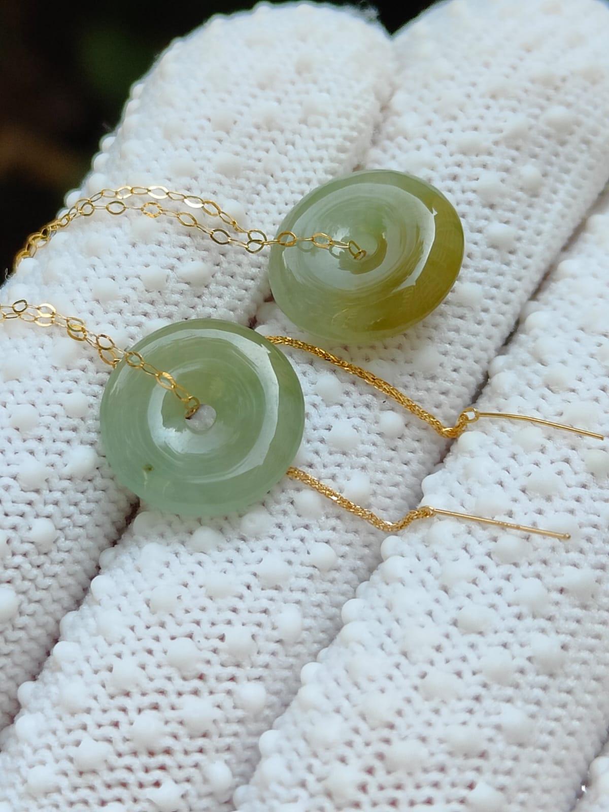 Wood Energy Jade Earrings
