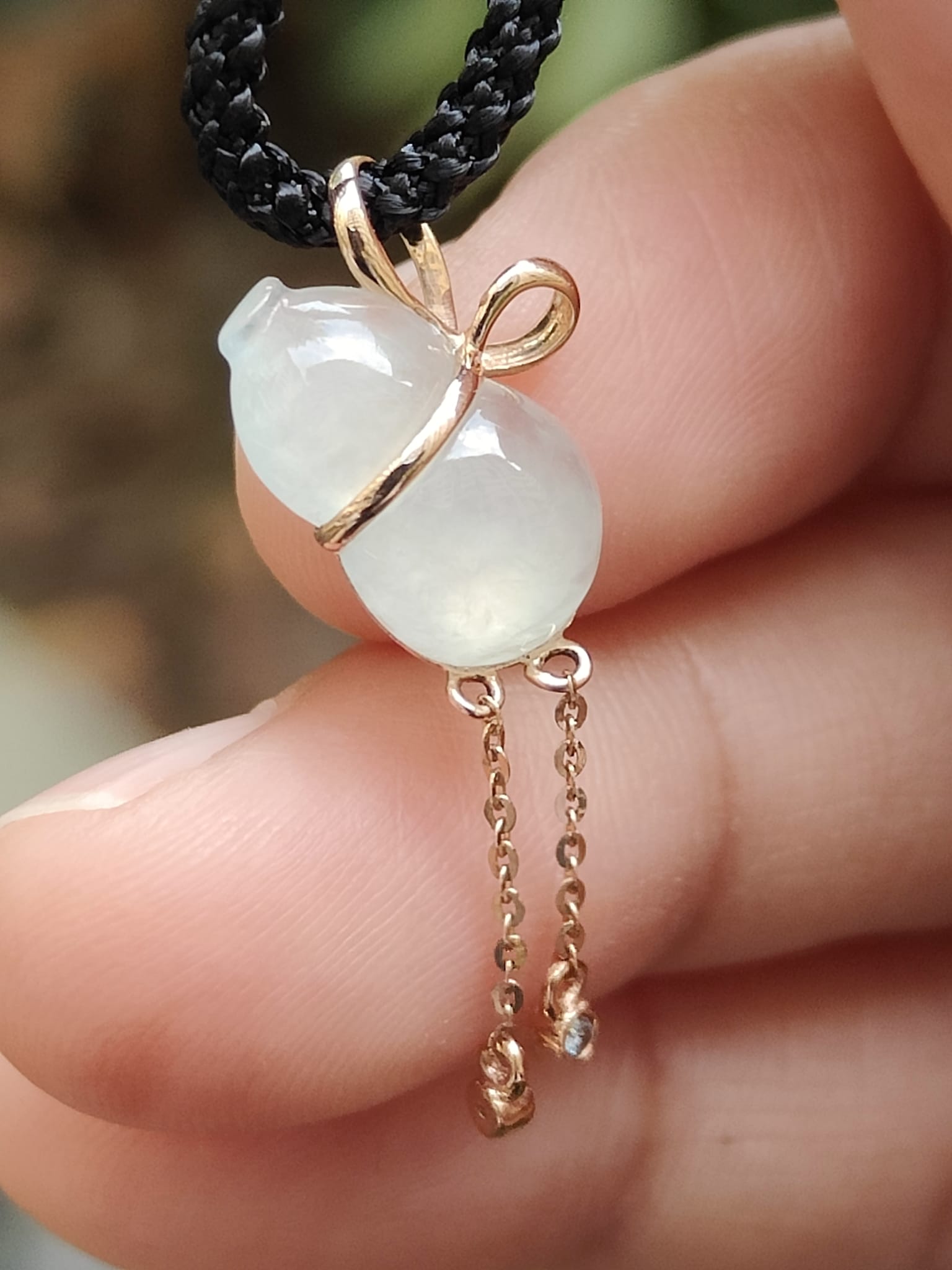 Natural Type A Jadeite & 18K Gold Pendant