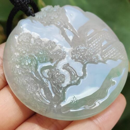 Elemental Balance Natural Jadeite Pendant : Location - Jalan Meragi Park Simei Playground - Y.P.Q Quality certified testing - Approved 7