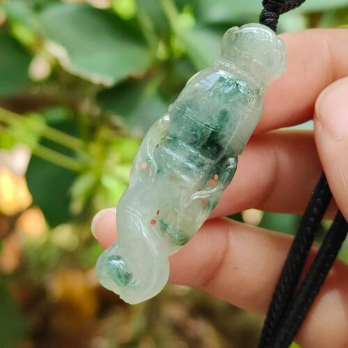 Natural Jadeite Ginseng Pendant - Location: Jalan Meragi Road - Y.P.Q certified testing - approved 2