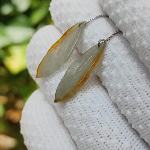 Metal Energy Feather Earrings - Location: Jalan Meragi Park Simei Estate - Y.P.Q certified testing - approved 1