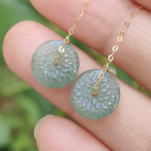 Dragon Whisperer Earrings - Your Earlobe Guardians (Sku: 18k16) Yi Pin Qian Jadeites Jade Jewelry ~Your Precious Quintessential ~ Singapore