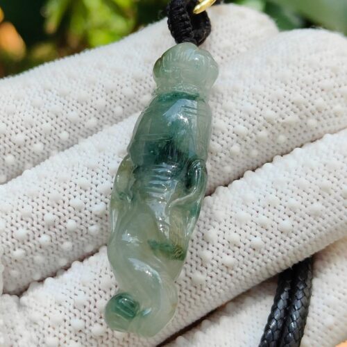 Natural Jadeite Ginseng Pendant - Location: Jalan Meragi Road - Y.P.Q certified quality testing - approved 9