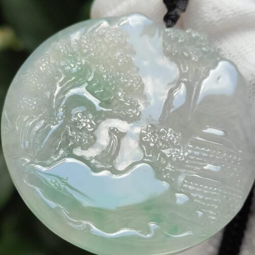 Elemental Balance Natural Jadeite Pendant : Location - Jalan Meragi Park Simei Playground - Y.P.Q certified testing - Approved 2