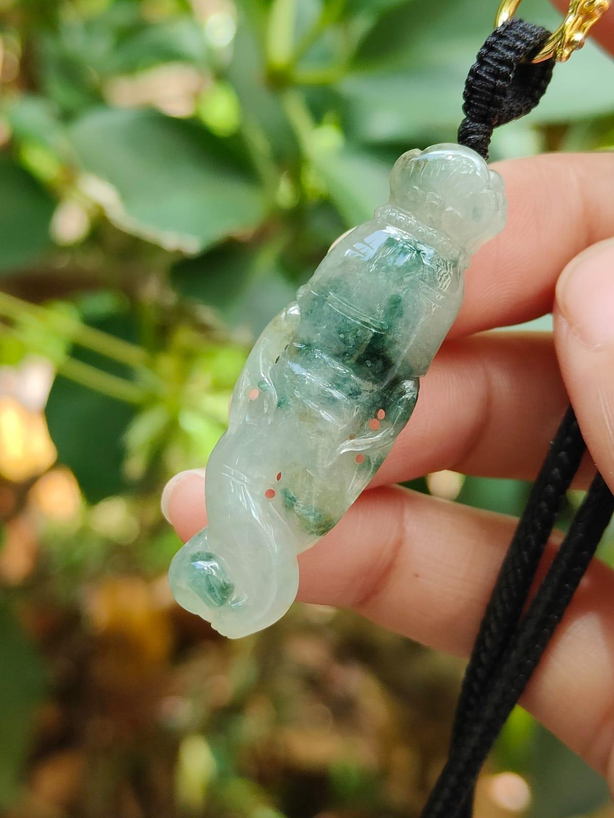 Natural Jadeite Ginseng Pendant