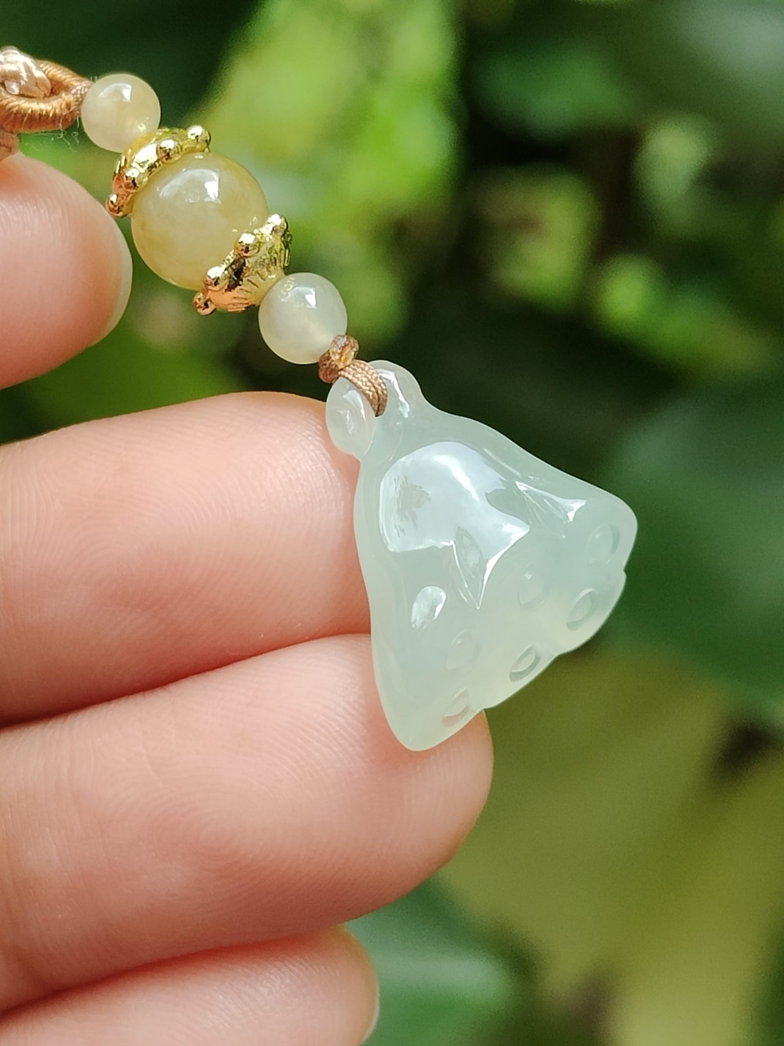 Jadeite Jade Lotus Pod Pendant