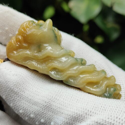 Type A Jadeite Jade Shop Awakening Lion Pendant - Jalan Meragi Road SG Y.P.Q certified quality testing - approved 7