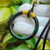 Rare Green Hoop Jadeite Jade Shop Pendant - Jalan Meragi Road Singapore Y.P.Q certified testing - approved 3