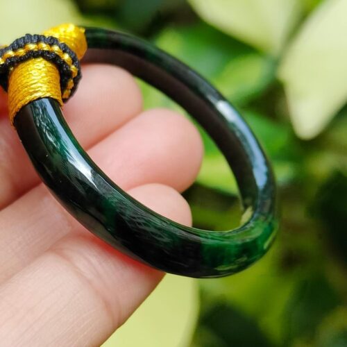 Rare Green Hoop Jadeite Jade Shop Pendant - Jalan Meragi Road Singapore Y.P.Q certified quality testing - approved 7