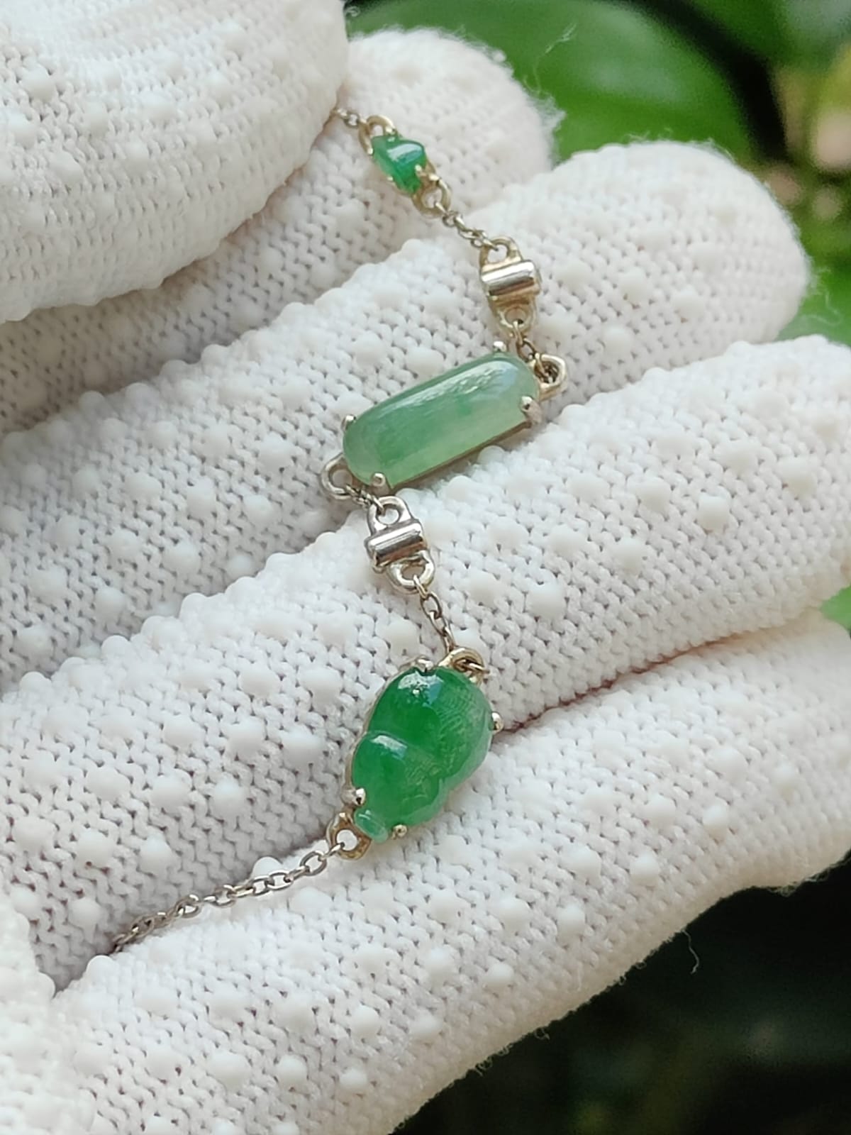 Jadeite Jade Silver Bracelet