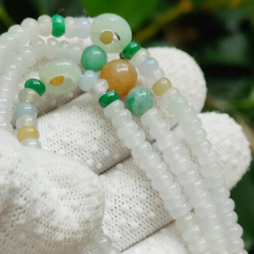 Type A Jadeite Abacus Jade Necklace - Location: Jalan Meragi Road Singapore, Y.P.Q. Certified quality testing - approved 7