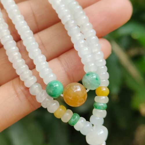 Type A Jadeite Abacus Jade Necklace - Location: Jalan Meragi Road Singapore, Y.P.Q. Certified testing - approved 5