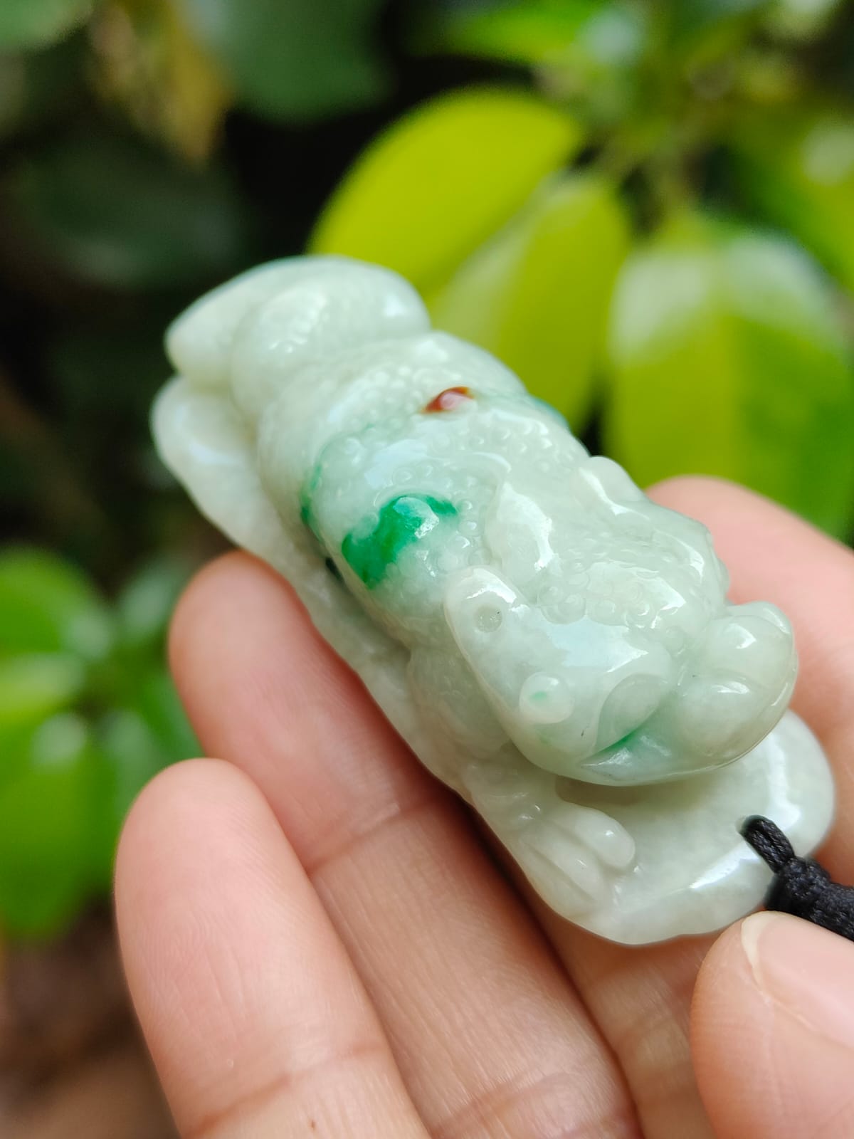 Natural Type A Jadeite Toad Pendant