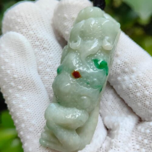Natural Type A Jadeite Toad Pendant - Location: Jalan Meragi Road - Singapore Y.P.Q Certified Testing - Approved 2