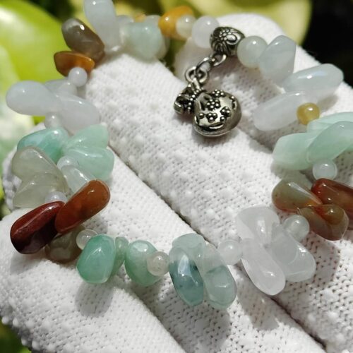 Natural Jadeite Multicolor Bead Bracelet - Location: Jalan Meragi Road Singapore Y.P.Q Certified Quality Testing - Approved 8