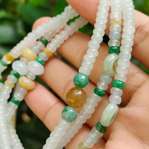 Type A Jadeite Abacus Jade Necklace - Location: Jalan Meragi Road Singapore, Y.P.Q. Certified testing - approved 1