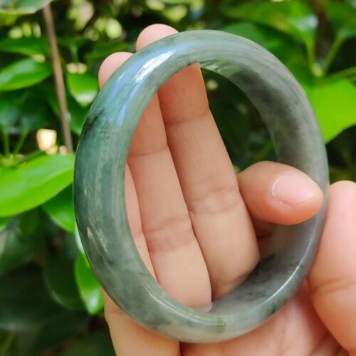 Jadeite Jade Peace Bangle - location: Jalan Meragi Road Singapore Y.P.Q certified quality testing - approved 6