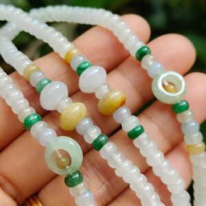 Type A Jadeite Abacus Jade Necklace - Location: Jalan Meragi Road Singapore, Y.P.Q. Certified testing - approved 2