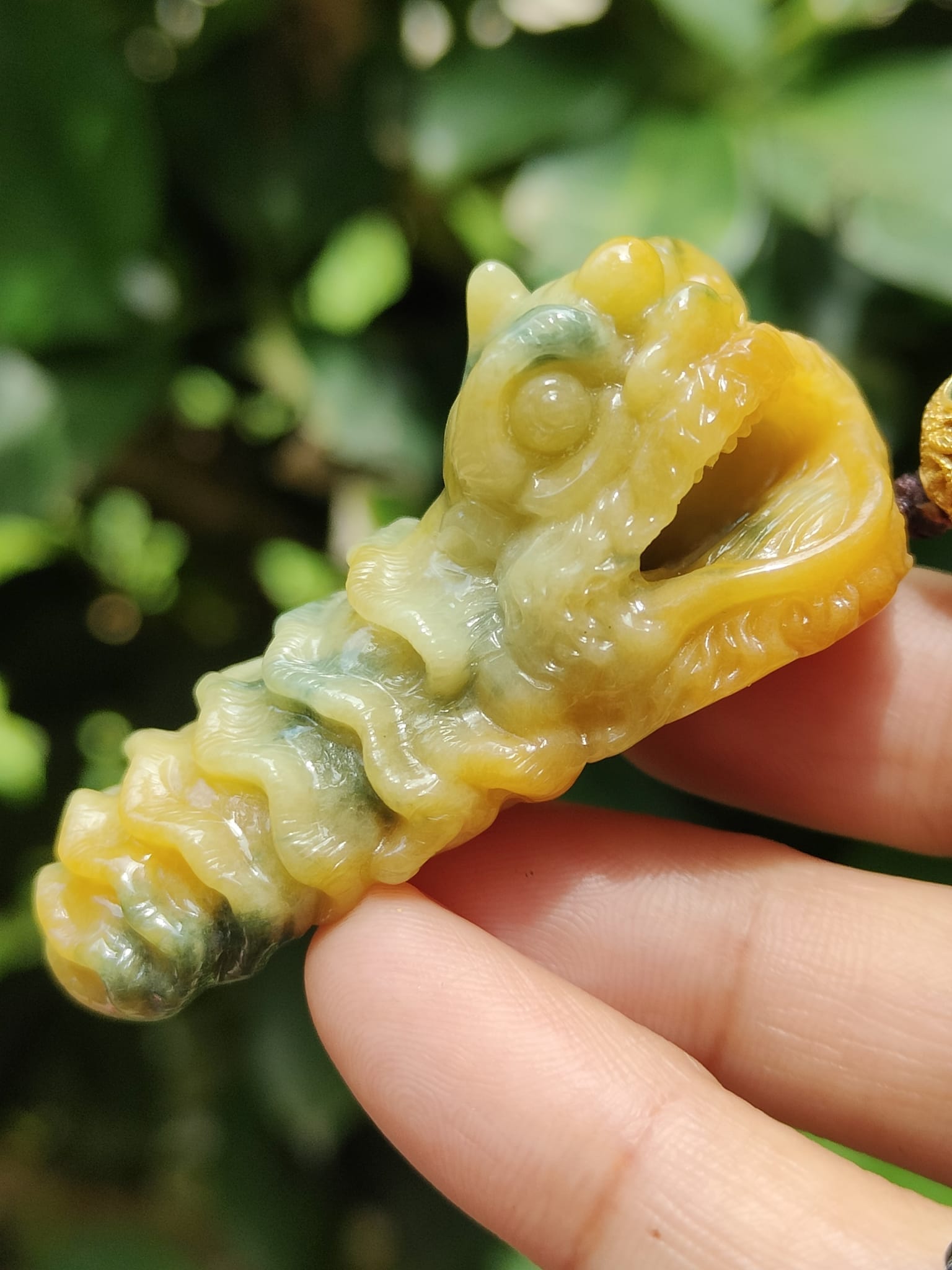 Type A Jadeite Awakening Lion Pendant