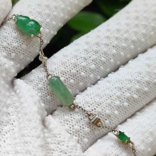 Jadeite Jade Silver Bracelet - Location: Jalan Meragi Road Singapore - Y.P.Q certified testing - approved 5
