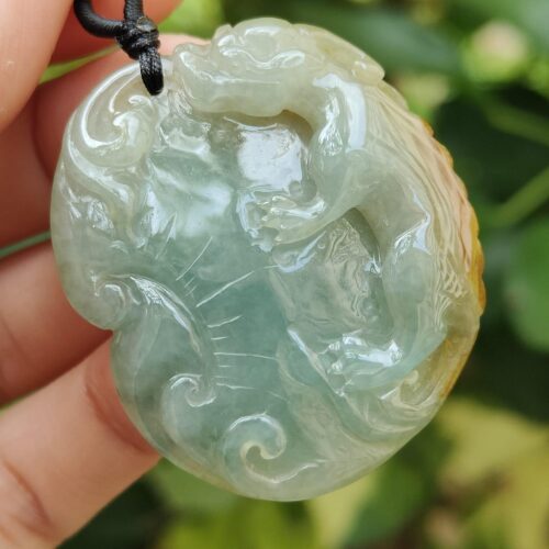 Natural Type A Jadeite Pixiu Pendant - Location: Jalan Meragi Road - Singapore Y.P.Q certified testing - approved 2