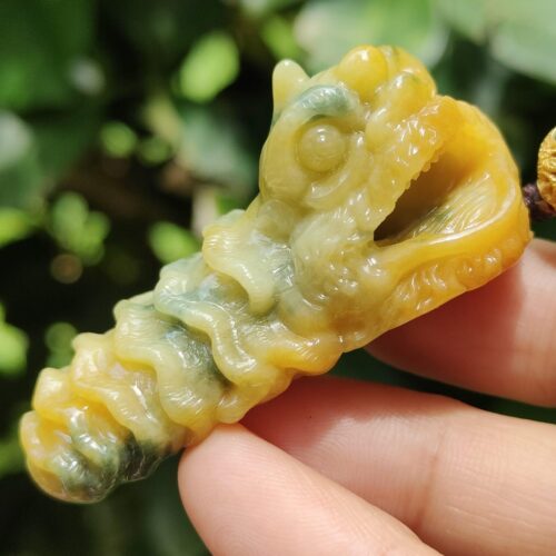 Type A Jadeite Jade Shop Awakening Lion Pendant - Jalan Meragi Road SG Y.P.Q certified quality testing - approved 11