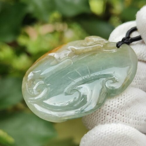 Natural Type A Jadeite Pixiu Pendant - Location: Jalan Meragi Road - Singapore Y.P.Q certified testing - approved 8