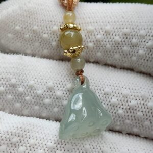 Jadeite Jade Lotus Pod Pendant - Location: Jalan Meragi Road Singapore - Y.P.Q certified testing - approved 4