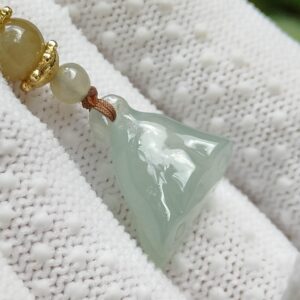 Jadeite Jade Lotus Pod Pendant - Location: Jalan Meragi Road Singapore - Y.P.Q certified quality testing - approved 8