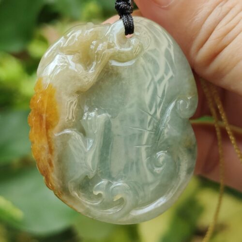 Natural Type A Jadeite Pixiu Pendant - Location: Jalan Meragi Road - Singapore Y.P.Q certified testing - approved 6