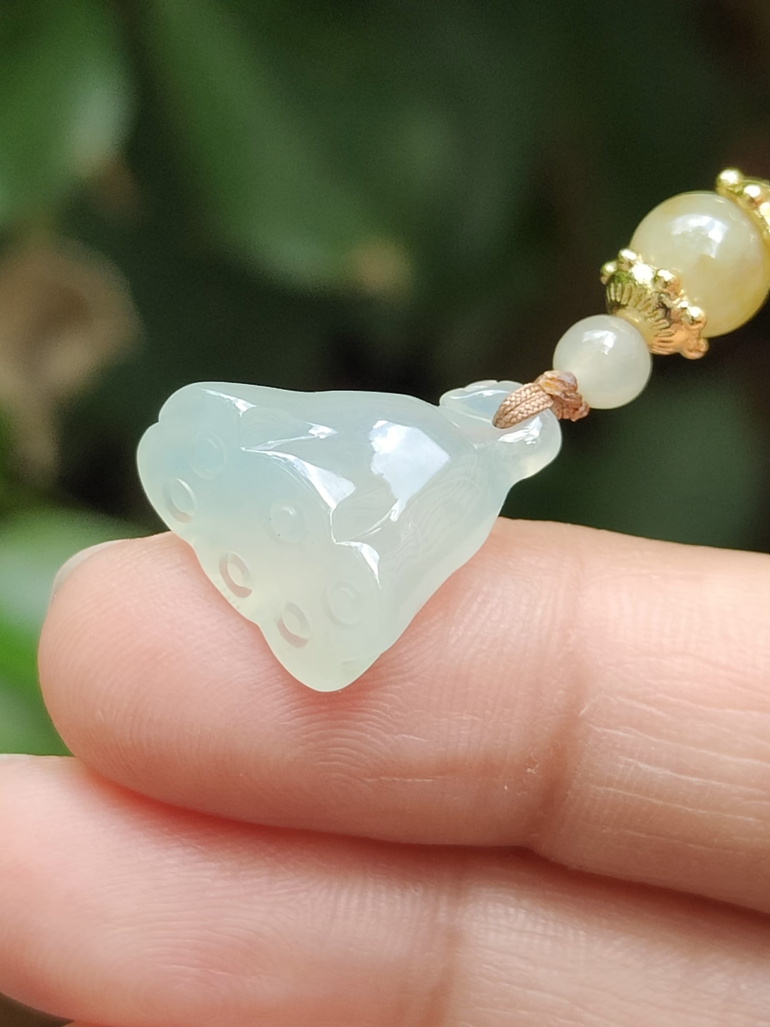 Jadeite Jade Lotus Pod Pendant