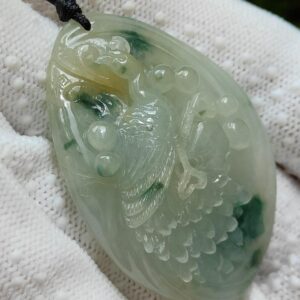 Jade Peacock Can Huat Pendant - Location: Jalan Meragi Road - Singapore Y.P.Q Certified Quality Testing - Approved 8