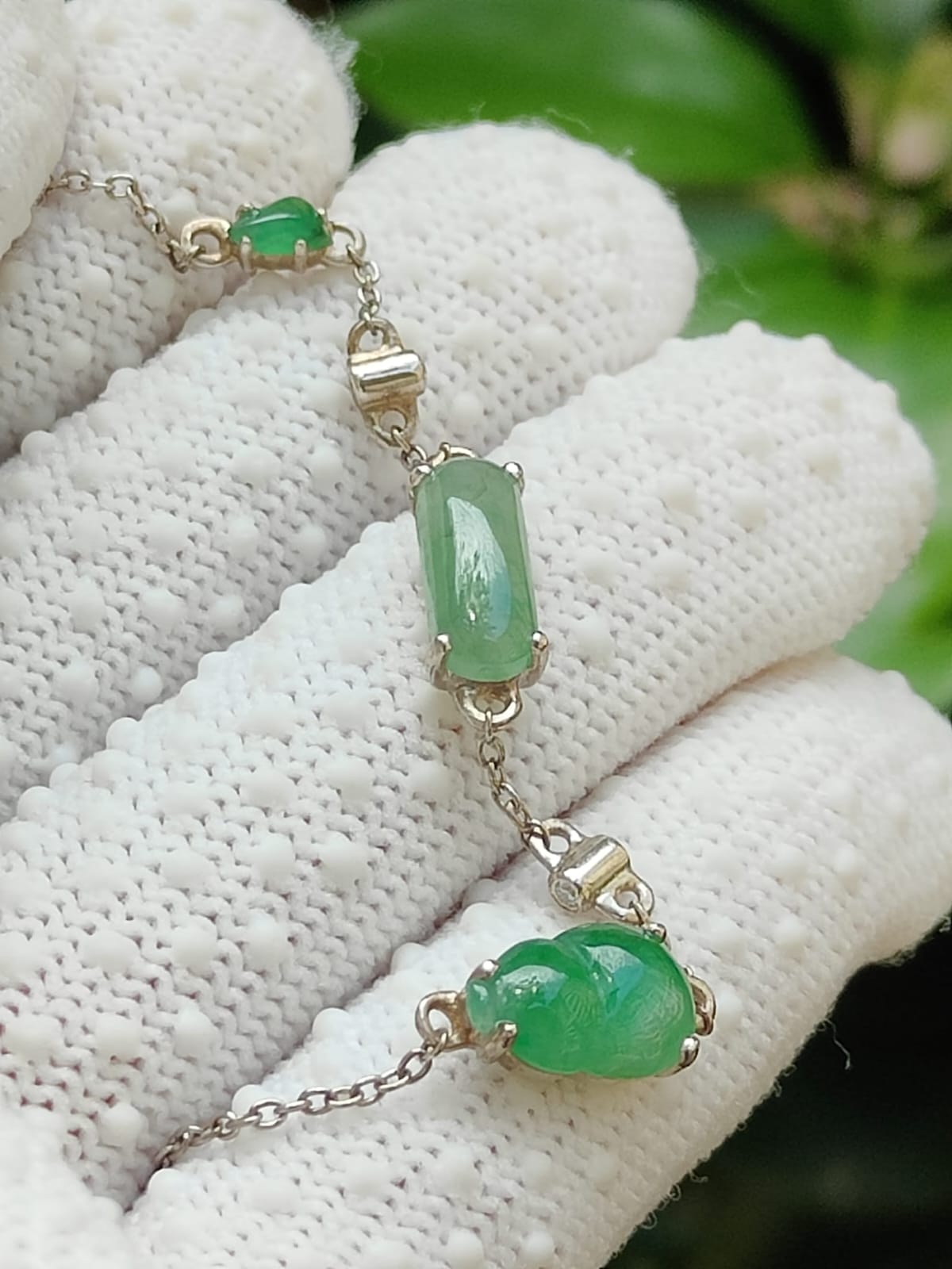 Jadeite Jade Silver Bracelet