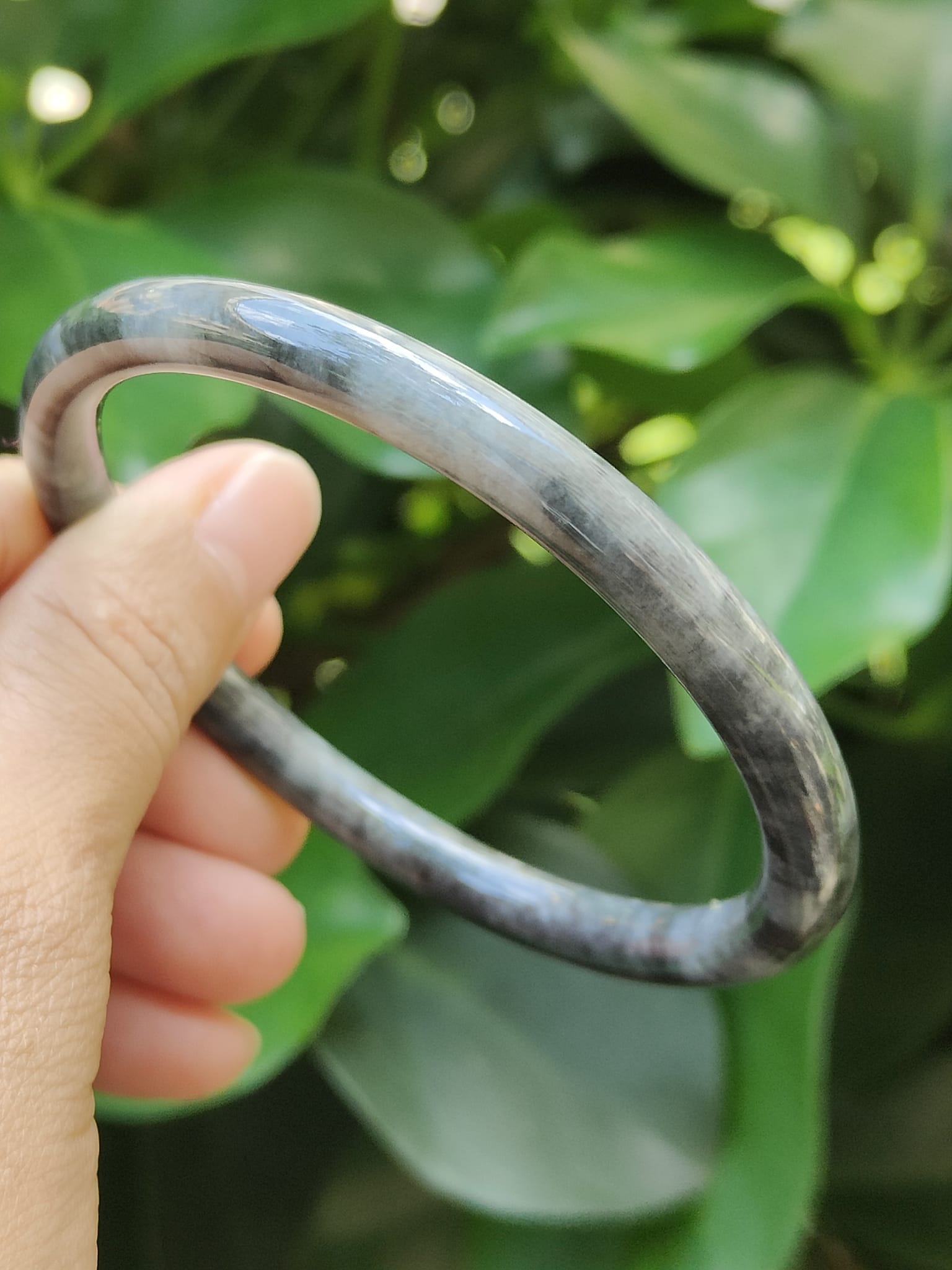 Black Wuji Jadeite Bangle
