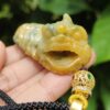 Type A Jadeite Jade Shop Awakening Lion Pendant - Jalan Meragi Road SG Y.P.Q certified testing - approved 3