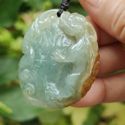 Natural Type A Jadeite Pixiu Pendant - Location: Jalan Meragi Road - Singapore Y.P.Q certified testing - approved 4