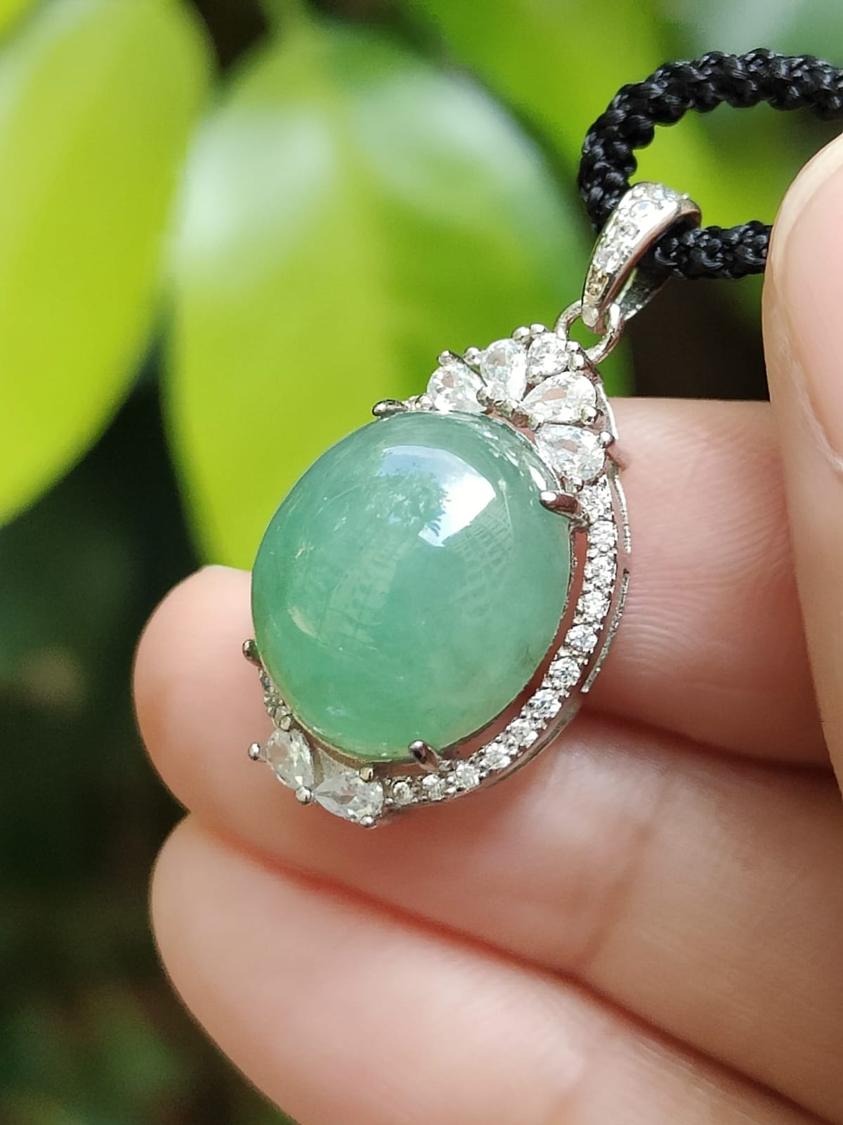 Type A Jadeite Pendant S925 Silver