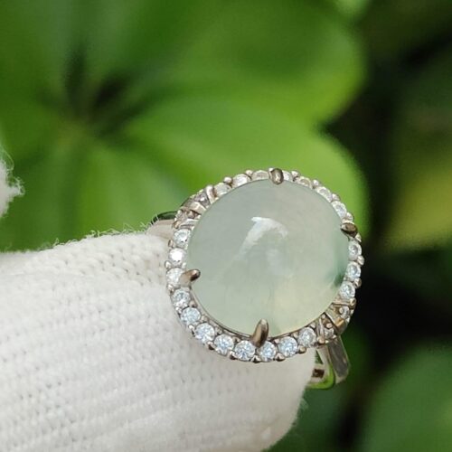 Jadeite Blooming Elegance S925 Ring - SG Jalan Meragi Road Y.P.Q certified testing - approved 1