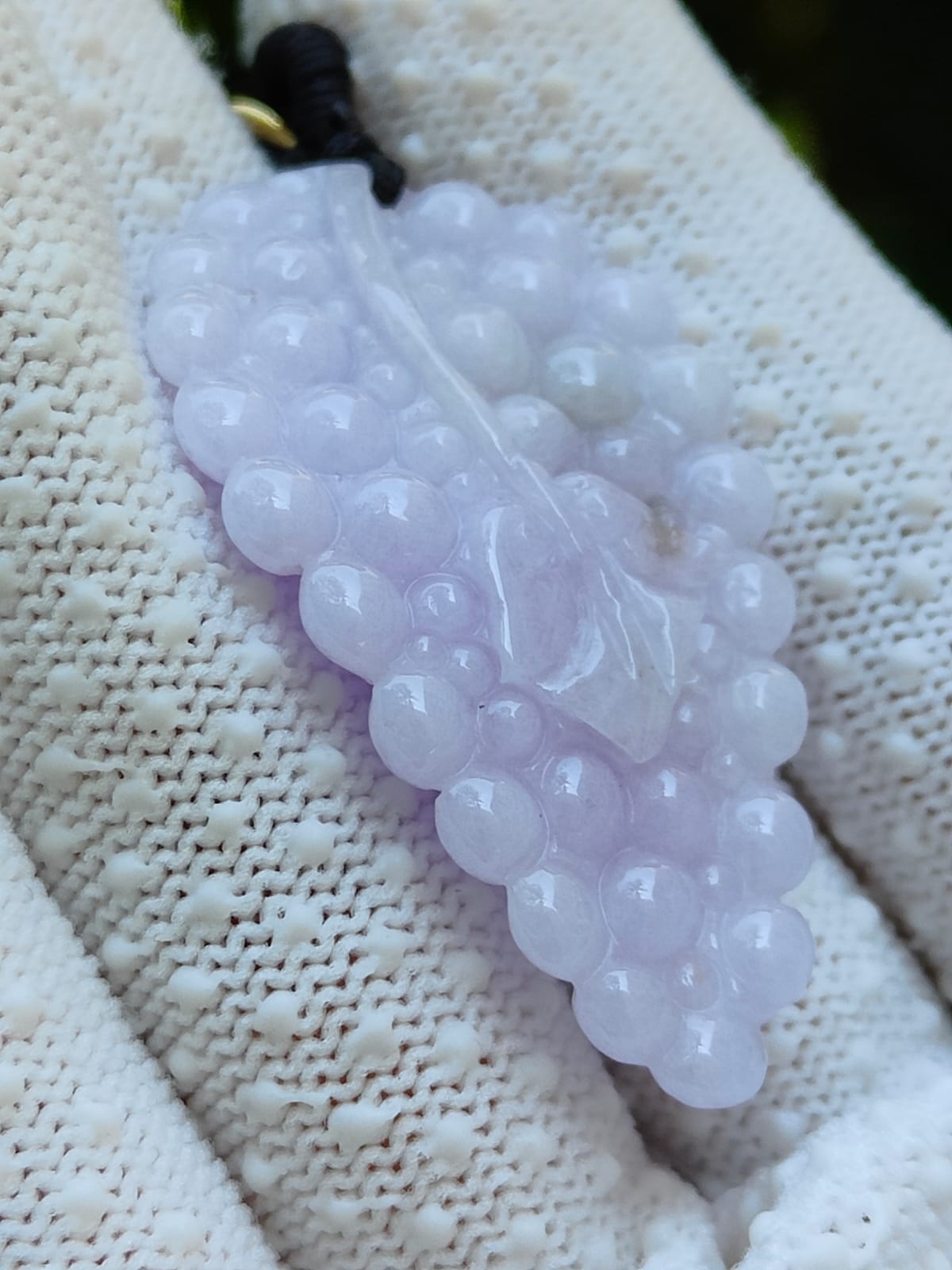 Lavender Abundance Jadeite Grape Pendant
