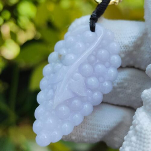 Lavender Abundance Jadeite Grape Pendant - Jalan Meragi Road SG Y.P.Q certified quality testing - approved 7
