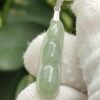 Jadeite Triple Prosperity Bean Pendant - Jalan Meragi Road Singapore Y.P.Q certified quality testing - approved 8
