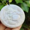Natural Jadeite Jade Laughing Buddha Pendant - Jalan Meragi Road Singapore Y.P.Q certified quality testing - approved 9