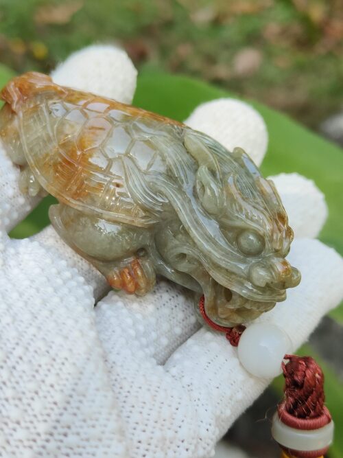 Jadeite Jade Dragon Turtle - Jalan Meragi Road Singapore - Y.P.Q certified Testing - approved 6