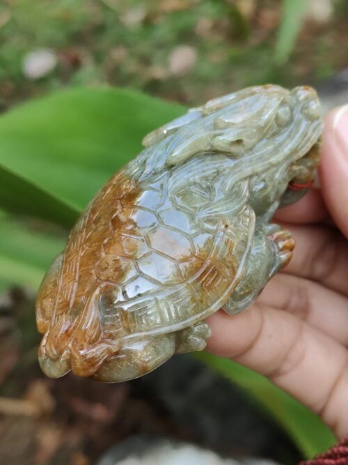 Jadeite Jade Dragon Turtle - Jalan Meragi Road Singapore - Y.P.Q certified Testing - approved 4