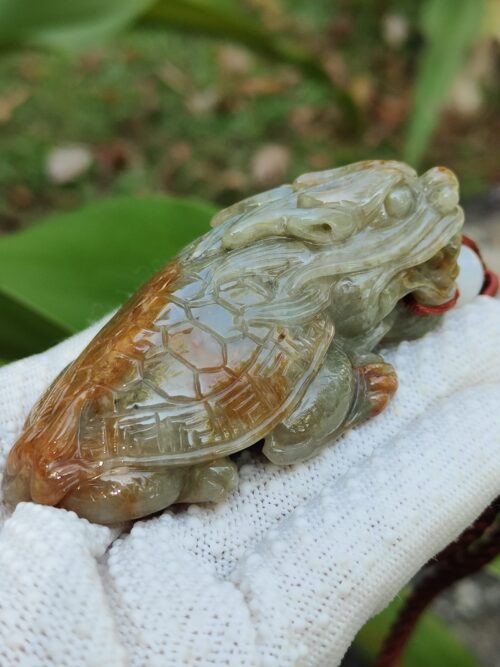 Jadeite Jade Dragon Turtle - Jalan Meragi Road Singapore - Y.P.Q certified Testing - approved 2